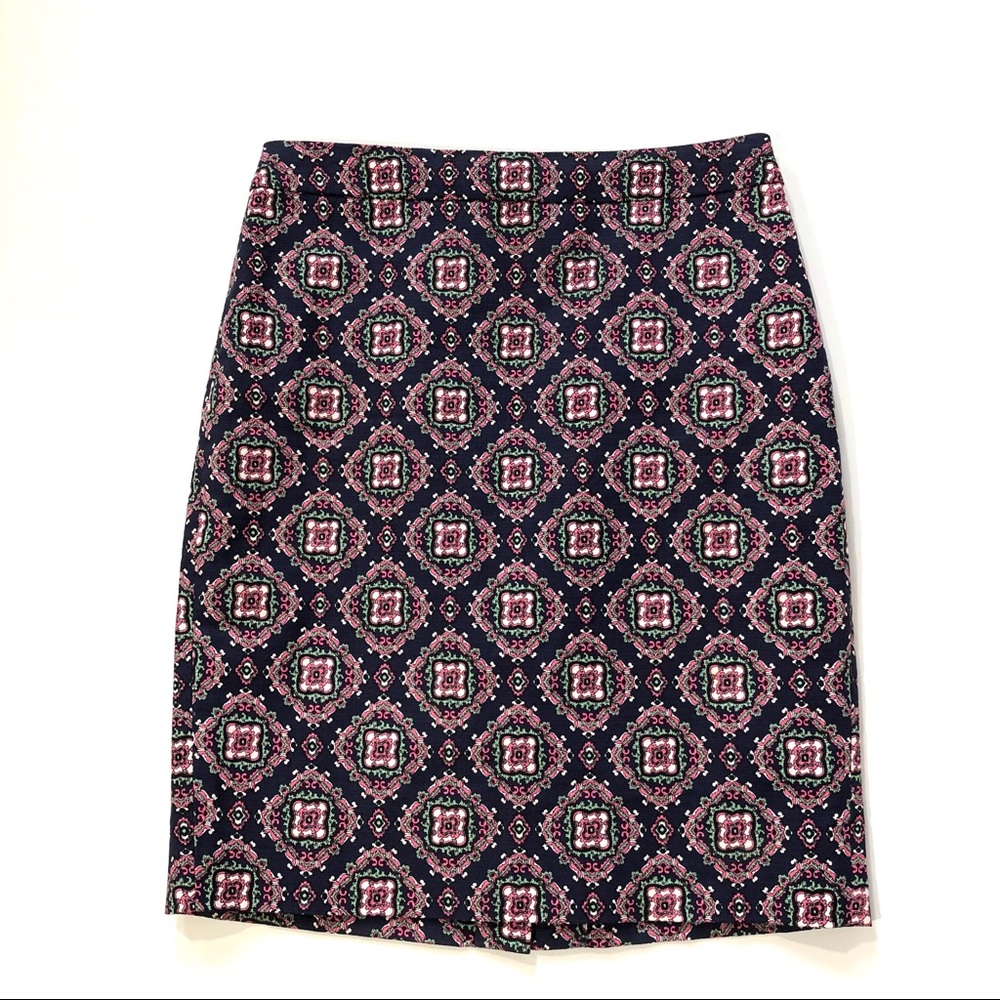 J. Crew Multicolored Print No. 2 Pencil Skirt